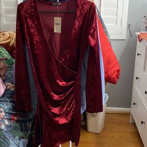 Burgundy Velvet Dress
